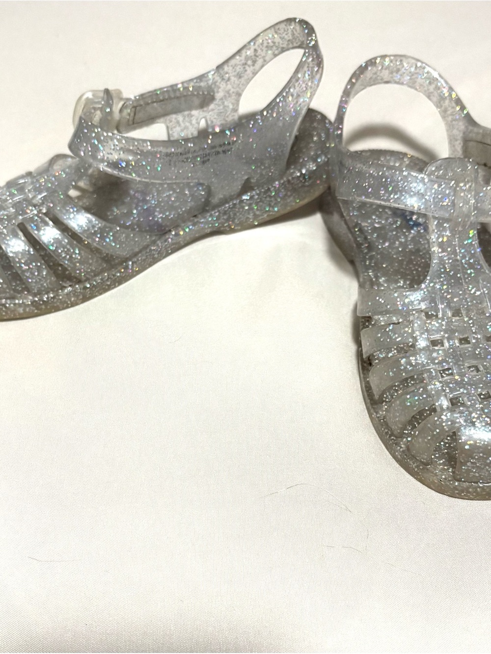 Cat & Jack Silver Glitter Jelly Sandals